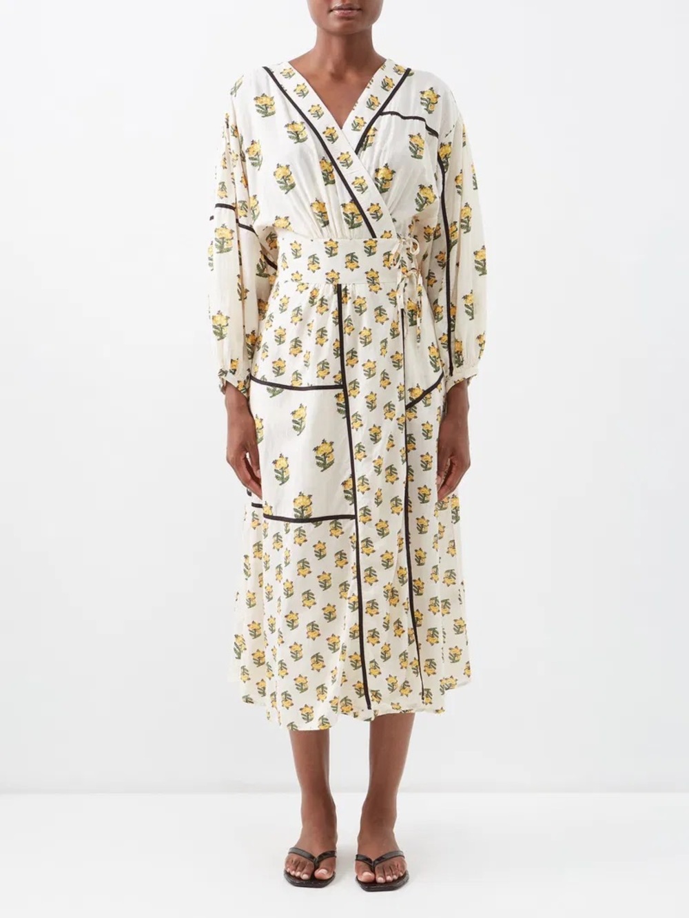 Rhode Vedha wrap dress in Marigold Print